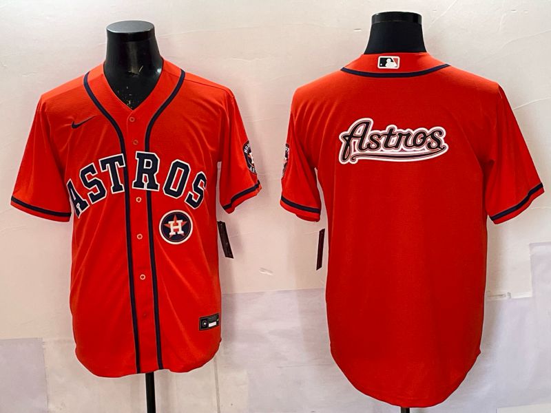 Men 2025 Houston Astros Blank Orange Nike MLB Jersey style 072->houston astros->MLB Jersey